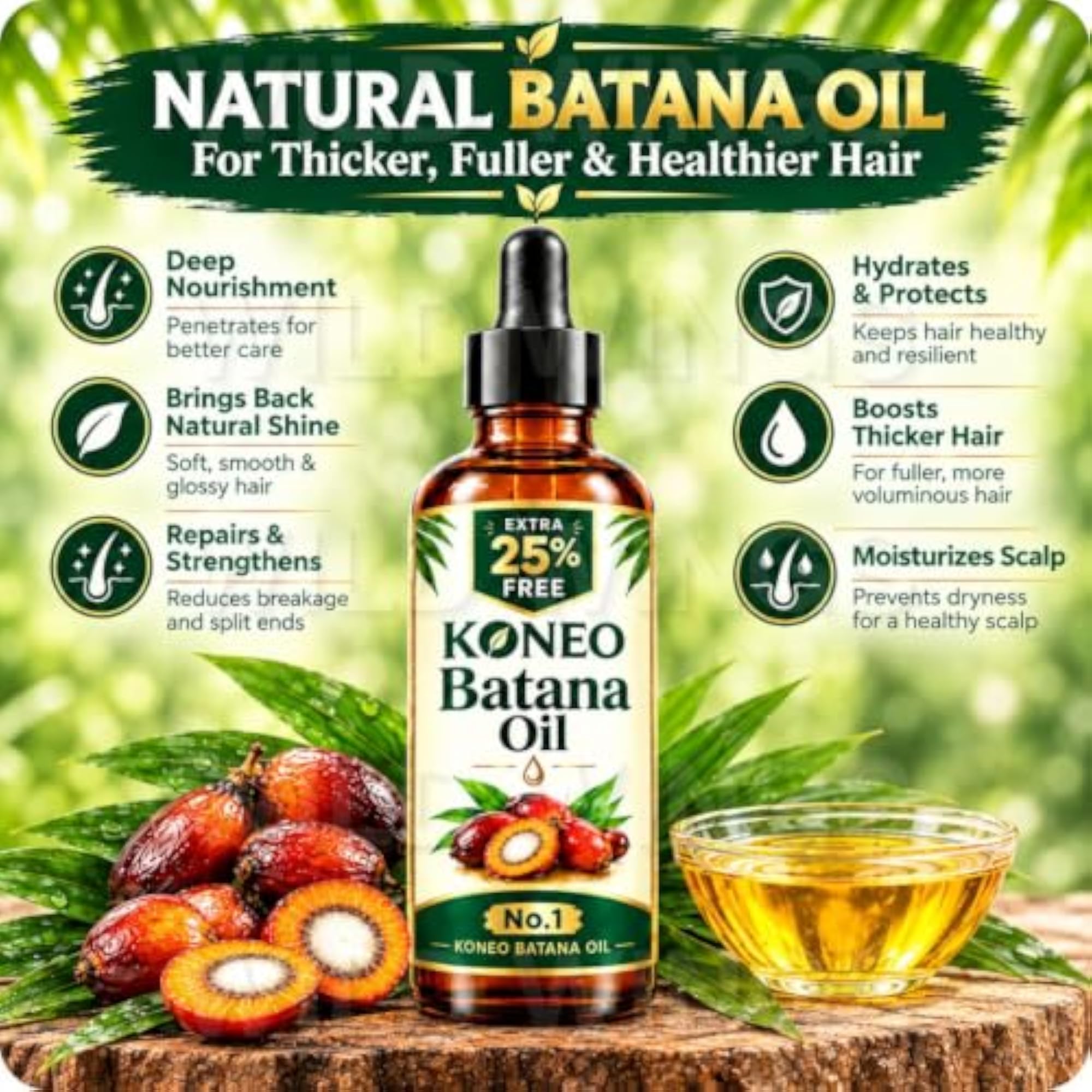 100% Pure Batana Oil, Organic Hair Treatment
